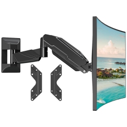NIERBO Single Monitor Wall Mount for Max 32 Inch Computer Screen, Premium Heavy Duty Single Monitor Arm, Full Motion Wall Monitor Mount \w Vesa