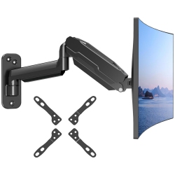 NIERBO Monitor Wall Mount for Max 35 Inch/26.4Lbs Flat Curved Screens, Premium Heavy Duty Single Monitor Arm, Full Motion Ultrawide Wall Monitor