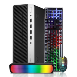 HP Refurbished (Good) - Windows 11 Desktop PC ~ 600 G4 Sff Intel Core I7 Processor/ 16GB Ddr4 Ram/ 512GB Nvme SSD/ RGB Sound Bar/ Wifi/ Bluetooth/