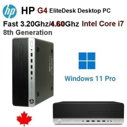 HP Refurbished (Good) I7 Elitedesk 800 G4 I7-8700 Desktop PC/slim Tower(Fast 3.20Ghz4.60Ghz/16GB Ram/256.0GB SSD Storage/windows 11 Pro)