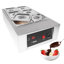 GORILLAROCK Gr-D2002-6 Chocolate Melting Pot | Electric Warmer | 27 Lb | 6 Tanks | 110V