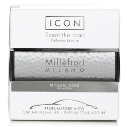 MILLEFIORI Icon Metal Car Air Freshener - Mineral - 1PC In Gold