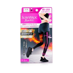 SLIMWALK Compression Leggings With Taping Function for Sports - # (Size: S-M) - 1Pair In Black