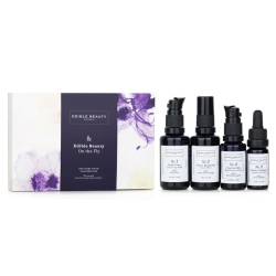 EDIBLE BEAUTY & On The Fly Travel Mini Kit: Cleansing Milk 15Ml+ Toner Mist 30Ml+ Ageless Serum 10Ml+ Hydrating Lotion 15Ml 4PCs