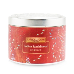 CARROLL &AMP CHAN 100% Beeswax Tin Candle - Indian Sandalwood (8X6) Cm