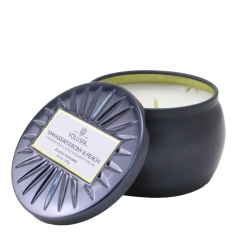 VOLUSPA Mini Tin Candle - Makassar Ebony & - 127G/4.5OZ In Peach