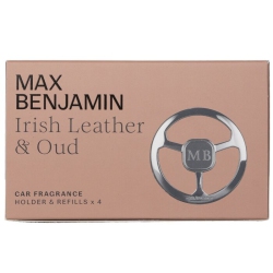 MAX BENJAMIN Car Fragrance Gift Set - Irish Leather & Oud - 4PCs