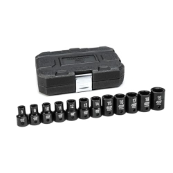 GEARWRENCH 12 PC. 1/2" Drive 6 Pt. Standard Impact Socket Set, Metric - 84930N