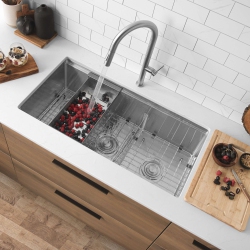 STYLISH Versa36 Undermount 36" Double-Bowl Workstation Kitchen Sink S-636W