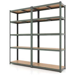 COSTWAY 2 PCs 5 Tier Adjustable Garage Shelving Unit With 2000 Lbs Max Load for Warehouse