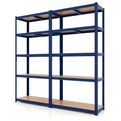 COSTWAY 2 PCs 5 Tier Adjustable Garage Shelving Unit With 2000 Lbs Max Load for Warehouse