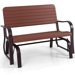 COSTWAY Outdoor Patio Swing Porch Rocker Glider Bench Loveseat Garden Seat Steel New