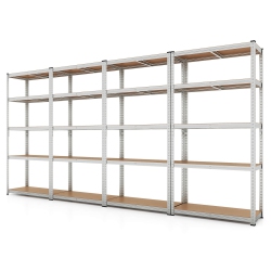 COSTWAY 4 PCs 5 Tier Adjustable Garage Shelving Unit With 2000 Lbs Max Load for Warehouse