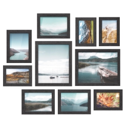 SONGMICS Collage Picture Frames, Set Of 10 Photo Frames, Collage Frames, Clear Glass Front, Ink Urpf10B In Black