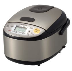 ZOJIRUSHI Ns-Lgc05Xb Micom Rice Cooker & Warmer, 3-Cups (Uncooked), Stainless In Black