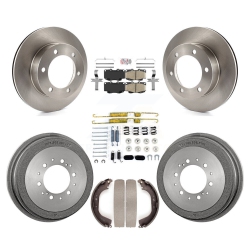 TRANSIT AUTO Front Rear Brake Rotor Ceramic Pad And Drum Kit (7PC) for Toyota Tacoma With 6 Lug Wheels K8A-100367