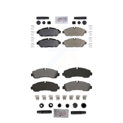 AMERIBRAKES Front Rear Semi-Metallic Disc Brake Pads Kit for Ford Transit-350 HD Awd Knf-101876