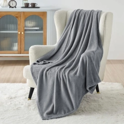 GENER Cozy Fleece Throw Blanket - Soft, Lightweight & Plush 50X60 Inches for Couch & Sofa In Grey