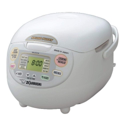 ZOJIRUSHI Ns-Zcc18 Neuro Fuzzy Rice Cooker & Warmer, 10 Cup, Premium White, Made In Japan
