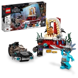 LEGO Marvel Panther Wakanda Forever King Namor’S Throne Room Building Kit 76213, Submarine Toy Building Set In Black