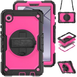 HLD Navor for Samsung Galaxy Tab A9 Case 8.7-Inch 2023 With Built-In Screen Protector Shockproof Adjustable Strap 360 Rotating for Sm-X110/x115/x117