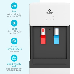 Distributeur D'eau Sur Pied à Chargement Par Le Bas - 3 Températures - Pour Bureau Et Commerce - Gris