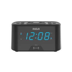 RCA Digital Clock Radio With USB Charging - In Black
