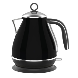 JS GOURMET - Retro Stainless Steel Electric Kettle, 1.7 Liter Capacity In Black