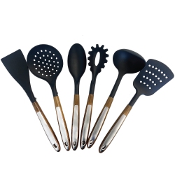 JS GOURMET - 6 Piece Kitchen Utensil Set, Heat Resistant, Bpa Free, Acacia Wood