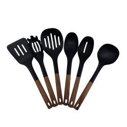 JS GOURMET - 6 Piece Kitchen Utensil Set, Heat Resistant, Bamboo