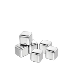 JS GOURMET - Set Of 6 Stainless Steel Ice Cubes, Quick Freezing