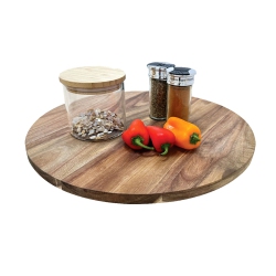 JS GOURMET - Acacia Wood Turntable, 15" Diameter