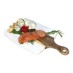 JS GOURMET - Wooden And Marble Serving Board With Handle
