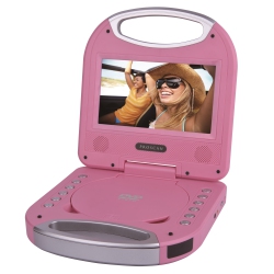 PROSCAN 7-In Portable DVD Player With Integrated Handle - In Pink