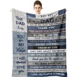 GENER Best Dad Ever Flannel Throw Blanket | Perfect Valentine's Or Birthday Gift From Daughter Or Son | 60" X 50