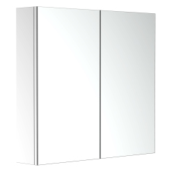 HOMCOM Kleankin Bathroom Mirror Cabinet, 24" X 22" Stainless Steel Medicine Cabinet, Wall-Mounted Bathroom Cabinet With Double Doors In Silver