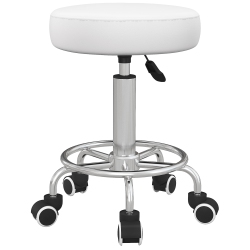 VINSETTO Adjustable Swivel Salon Stool Hydraulic Pu Barber Rolling Massage Tattoo Chair Bar Beauty Spa Seat In White