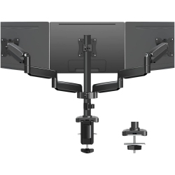 NIERBO Triple Monitor Mount, 3 Monitor Stand Desk Arm for Max 32 Inch Computer Screens, Max Extension 62.3" Gas Spring Triple Monitor Holder Support