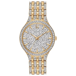 BULOVA Ladies Phantom Quartz Watch 32MM Gold-Tone Stainless Steel Case And Bracelet With Silver-White Dial (98L263) In Multicolor