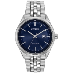 CITIZEN Mens Addysen Eco-Drive Watch 41MM Silver-Tone Stainless Steel Case And Bracelet With Dial (Bm7251-53L) In Blue