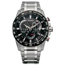 CITIZEN Mens PCat Eco-Drive Watch 42MM Silver-Tone Stainless Steel Case And Bracelet With Dial (Cb5898-59E) In Black