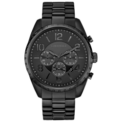 CARAVELLE Mens Sport Quartz Watch 44MM Stainless Steel Case And Bracelet With Dial (45B150) In Black