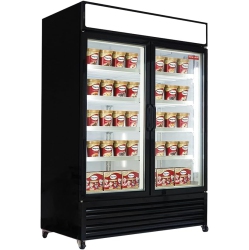 NEW AIR REF New Air Commercial 54" 43 Cu. Ft. Double Glass Door Merchandiser Freezer (Ngf-122-H) - In Black