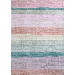 RUG BRANCH Kids Soft Steps Playtime Colorful Rainbow Pink Indoor Soft Area Rug In Green