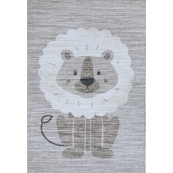 RUG BRANCH Kids Soft Steps Playtime Lion Beige Indoor Soft Area Rug In Grey