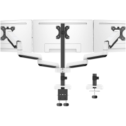 NIERBO Triple Monitor Mount, 3 Monitor Stand Desk Arm for Max 32 Inch Computer Screens, Max Extension 62.3" Gas Spring Triple Monitor Holder Support