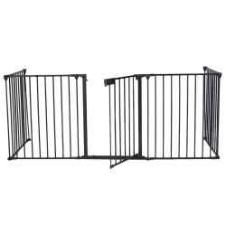 TOPBUY Fireplace Fence Metal Fire Gate Baby Pet Safety Fence Hearth Gate