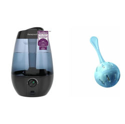HONEYWELL Ultrasonic Cool Mist Humidifier, Black, With Variable Output Control, Auto Shut-Off & Protec® PC-1C-Bx Continuous Cleaning Cartridge Set