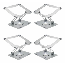 UNCAGED ERGONOMICS Rise Swivel Adjustable Laptop Desk Stand 2.0 - 4 Pack Of In Silver