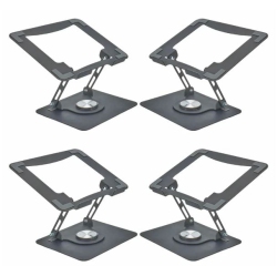 UNCAGED ERGONOMICS Rise Swivel Adjustable Laptop Desk Stand 2.0- 4 Pack In Black